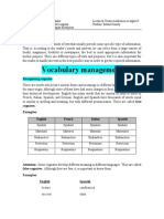 Vocabulary Management and Reading Strategies