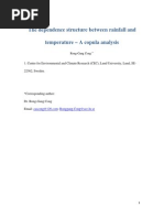 The Dependence Structure Between Rainfall and Temperature - A Copula Analysis