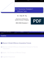 MA 2213 Numerical Analysis I: Additional Topics