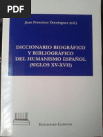 Nicolás Antonio - Diccionario Biográfico y Bibliográfico Del Humanismo Español PDF