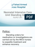 NICU Standing Orders KFAFH