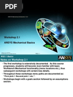 Workshop 2.1 ANSYS Mechanical Basics