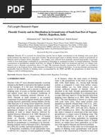 Fluoride Toxicity and Its Distribution in Groundwater of South East Part of Nagaur District, Rajasthan, India