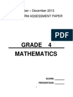 4th Grade Maths Paper