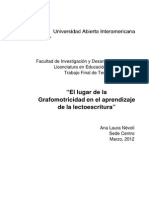 Grafomotricidad en El Aprendizaje de La Lectura PDF