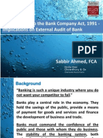 Amendments To The Bank Company Act, 1991 - Implications On External Audit of Bank