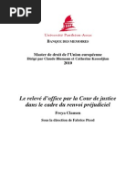 Le Relevé D'office Par La Cour de Justice Dans Le Cadre Du Renvoi Préjudiciel PDF