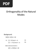 Orthogonality of The Natural Modes