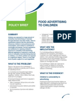 Policy Brief Food Advertising To Children