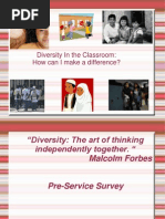 Diversity in The Classroom: How Can I Make A Difference?