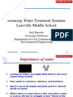 Drinking Water Treatment Seminar Leesville Middle School