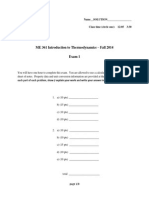 Thermodynamics Exam 1 Solution