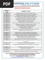 2014-2015 Mech Projects List