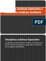 Disciplinas Jurídicas Especiales y Disciplinas Jurídicas Auxiliares