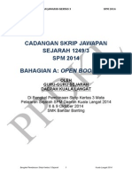 Contoh 1 - Cadangan Skrip Jawapan Open Book Test Kertas 3 Sejarah SPM 2014 PPD Kuala Langat