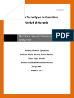 Historia y Evolucion de Sistemas Operativos, y Tabla de Tipos de Sistemas Operativos