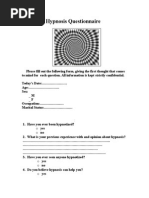 Hypnosis Questionnaire