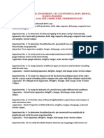 Structural Analysis Laboratory - Experiment - Rquired Apparatus