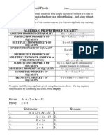 Starting Algebraic Proofs 2 Column