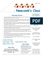 Miss Newcomb's Class: Upcoming Events