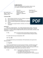 Lab Week 2 - Spectrophotometry: Basic Laws of Light Absorption. For A Uniform Absorbing Medium (Solution: Solvent and