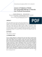 Performance of Vehicle-to-Vehicle Communication Using IEEE 802.11p in Vehicular Ad-Hoc Network Environment