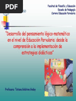 "Desarrollo Del Pensamiento Lógico-Matemático EN LA EDUCACIÓN PARVULARIA PDF