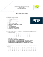 Exercicios de Estatistica Descritiva