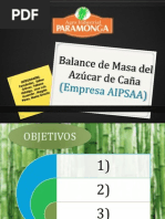 Balance de Masa Del Azúcar de Caña