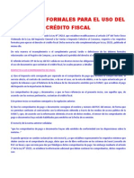 Requisitos Formales para El Uso Del Crédito Fiscal