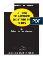 13 Things The Government Doesn't Want You To Know (RobertArthur Menard)