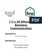 7 C's of Effective Business Communication