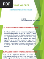 Titulos Valores Credito Hipotecario Negociable