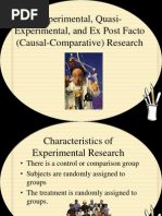 Experimental and Quasi Experimental and Ex Post Facto Research Design