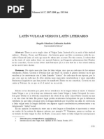 Latín Vulgar Vs Latín Literario