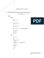 Mathematical Statistics Final Exam