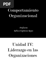 Unidad IV Liderazgo en Las Organizaciones