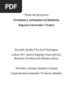 Proyecto de Teatro para Nivel Inicial