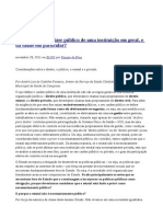 O Que Define o Caráter Público de Uma Instituição em Geral, e Da Saúde em Particular?