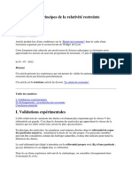 Validation Des Principes de La Relativité Restreinte