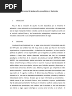 Situación Actual de La Educación para Adultos en Guatemala Ensayo