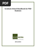 Graduate School Handbook For PHD Students