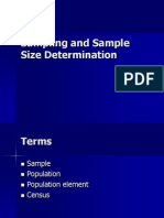 Sampling and Sample Size Determination