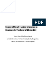 Impact of Rural-Urban Migration in Bangladesh