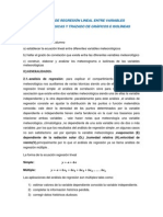 Análisis de Regresión Lineal Entre Variables Meteorológicas y Trazado de Gráficos e Isolìneas