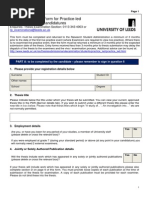 Practice Led Examination Entry Form 201314