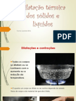 Dilatação Térmica Dos Sólidos e Líquidos