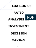 Evaluation of Ratio Analysis On Investment Decision Making