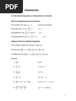 Chapter 2: Integration: 2.1 The General Integration or Antiderivative of A Function