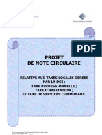 Projet de Circulaire Expliquant La Fiscalite Locale